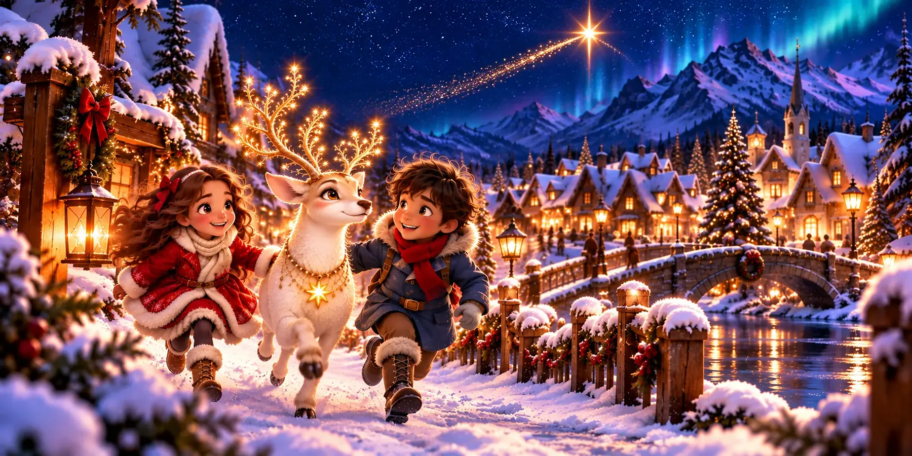 Elyn & Garo — and Luma in the snowy village